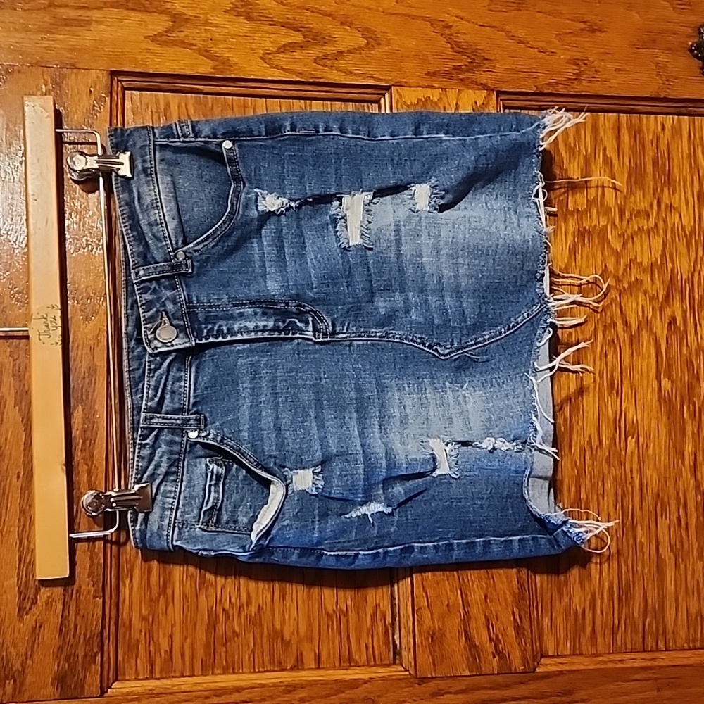Black Label Women’s Distressed Jean Skirt - Size M